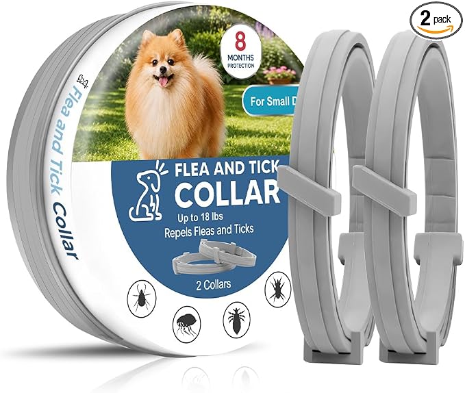 Flea Collar for Dogs, Adjustable Flea and Tick Collar for Dogs, 8 Months Protection 2 Count