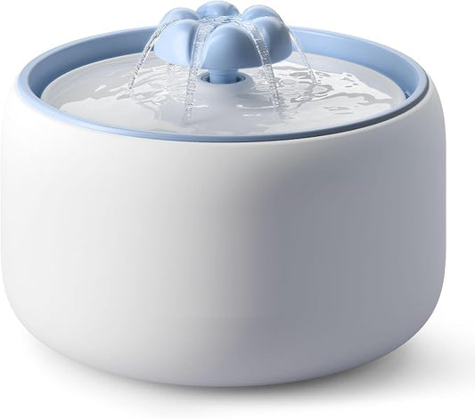 WOPET Premium Ceramic Cat Water Fountain W03 Lite，3L/101oz Automatic Pet Water Fountain for Cats & Dogs, Dishwasher Safe，Luxury Cat Fountain with Ultra-Quiet Pump and Filter & Sponge