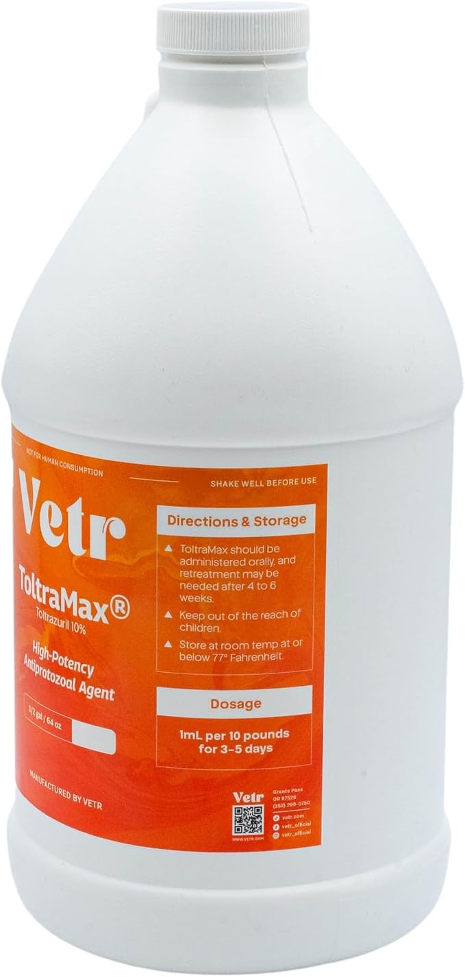 Toltrazuril 10.0% for Horses, Dogs, Cats, 1/2 Gallon, for Non-Food Chain Animals, Chicken