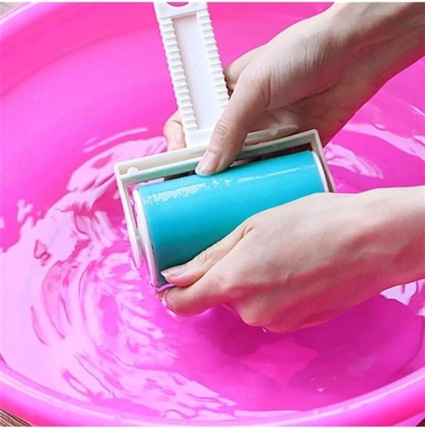 Lint Roller with Lid, Washable Reusable Pet Hair Remover, Portable Sticky Dust Collector Tool