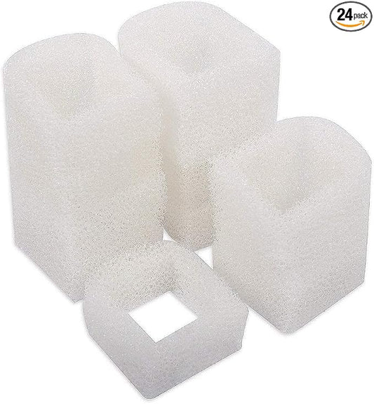 24PCS Cat Water Fountain Filter Compatible with Petsafe Water Fountain, for Drinkwell Pet Fountain Filters, Replacement Foam Filters for 360 Pet Fountain Seaside Pagoda 1/2 Gallon Fountains