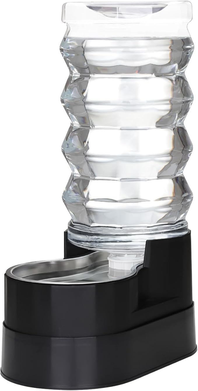 RIZZARI Elevated 9L Stainless Steel Pet Water Dispenser – Gravity Auto Refill Waterer with Anti-Spill Design for Large Dogs & Senior Pets, Healthy Hydration for Indoor Home & Garage Use