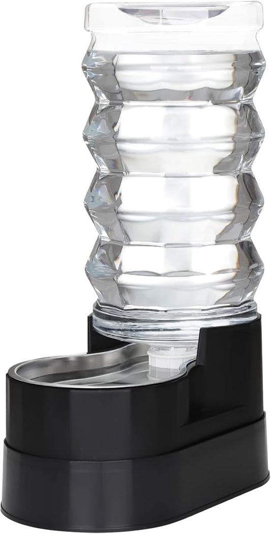 RIZZARI Elevated 9L Stainless Steel Pet Water Dispenser – Gravity Auto Refill Waterer with Anti-Spill Design for Large Dogs & Senior Pets, Healthy Hydration for Indoor Home & Garage Use