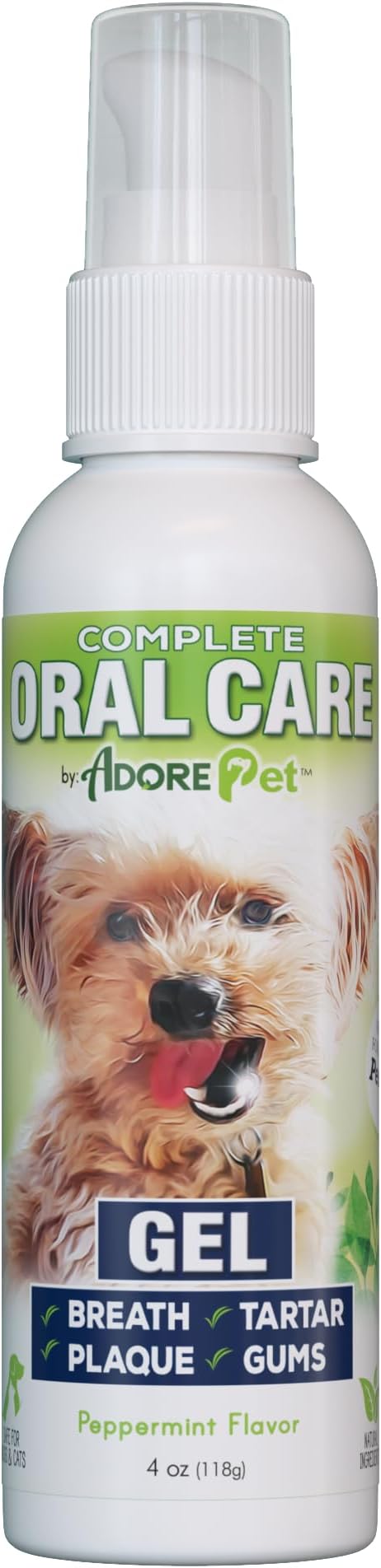 Adore Pet Complete Oral Care Gel for Dogs, Peppermint, 4 oz