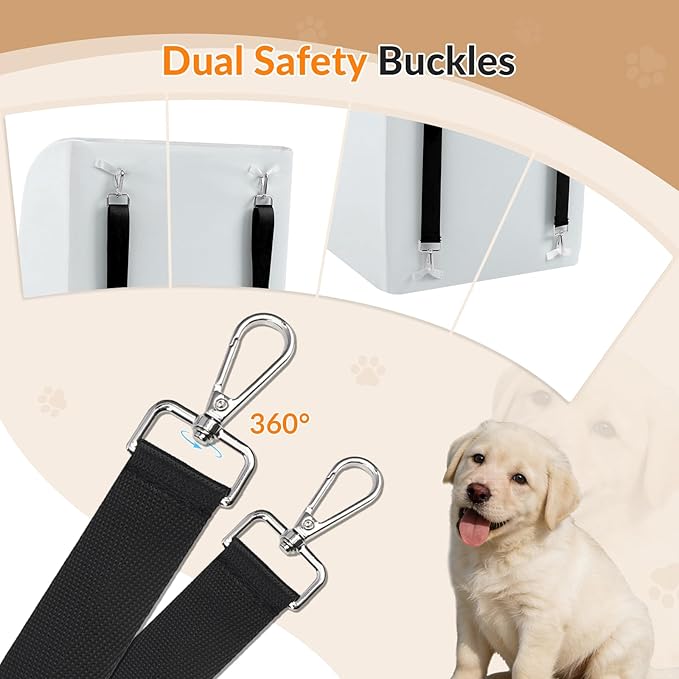 Dog Stairs for High Beds Up to 30" H with Tunnel,Extra Height 27.5" 5-Step Pet Steps for Small Dogs and Cats, Non-Slip Sturdy Dog Ramp with Anti-Tip Safety Strap and Removable Cover
