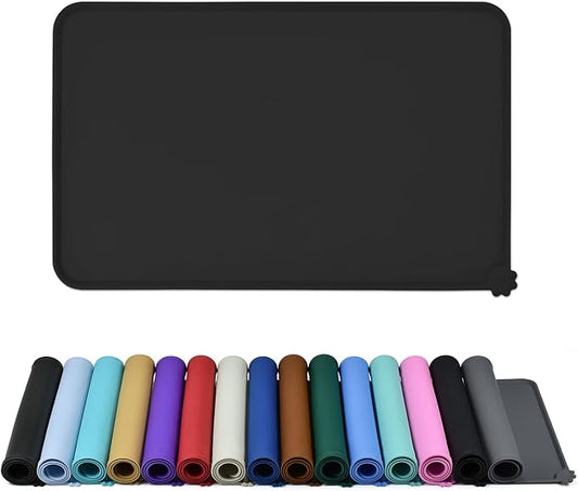 Reopet Silicone Pet Feeding Mat - Waterproof & Non-Slip Dog Cat Placemat | High Raised Edges Prevent Food & Water Spills to Protect Floors, Easy to Clean, Fit for Dog Cat Bowls