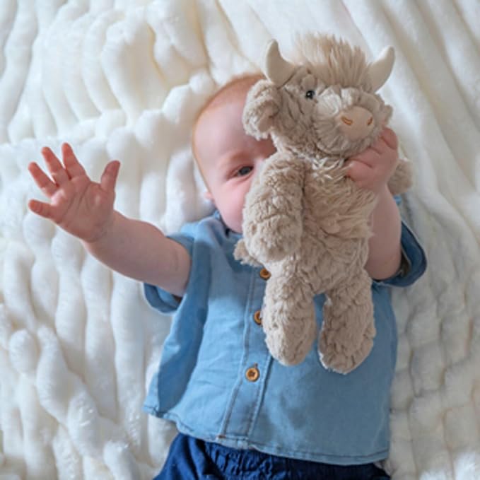Mary Meyer Putty Nursery Stuffed Animal Huggable Soothing Soft Toy, 11-Inches, Brown Highland Cow