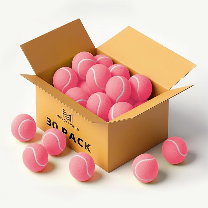 30/40 Pack Training Tennis Balls, Pet Dog Playing Balls, Practice Tennis Balls with Mesh Bag for Transport and Beginner Training