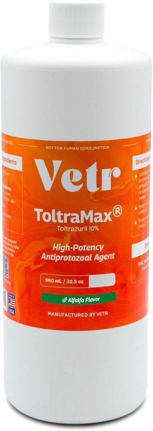Toltrazuril 10.0% for Horses, Dogs, Cats, 960mL/32.4Ounce, for Non-Food Chain Animals, Alfalfa
