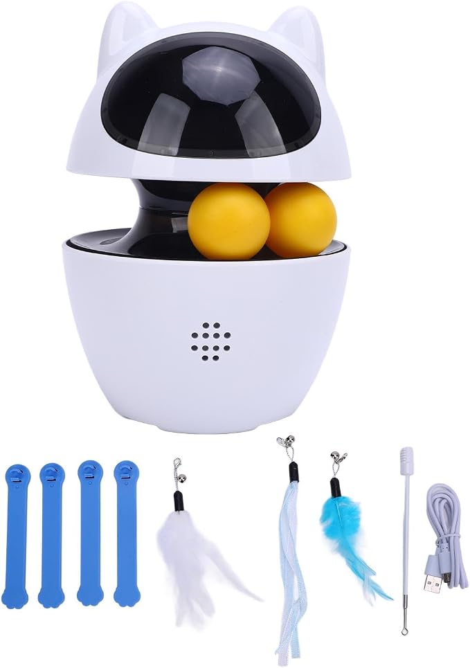 Dioche Interactive Cat Toy Smart Automatic Cat Exercise Toy with 3 Rotation Modes for Multi Homes Durable ABS Material