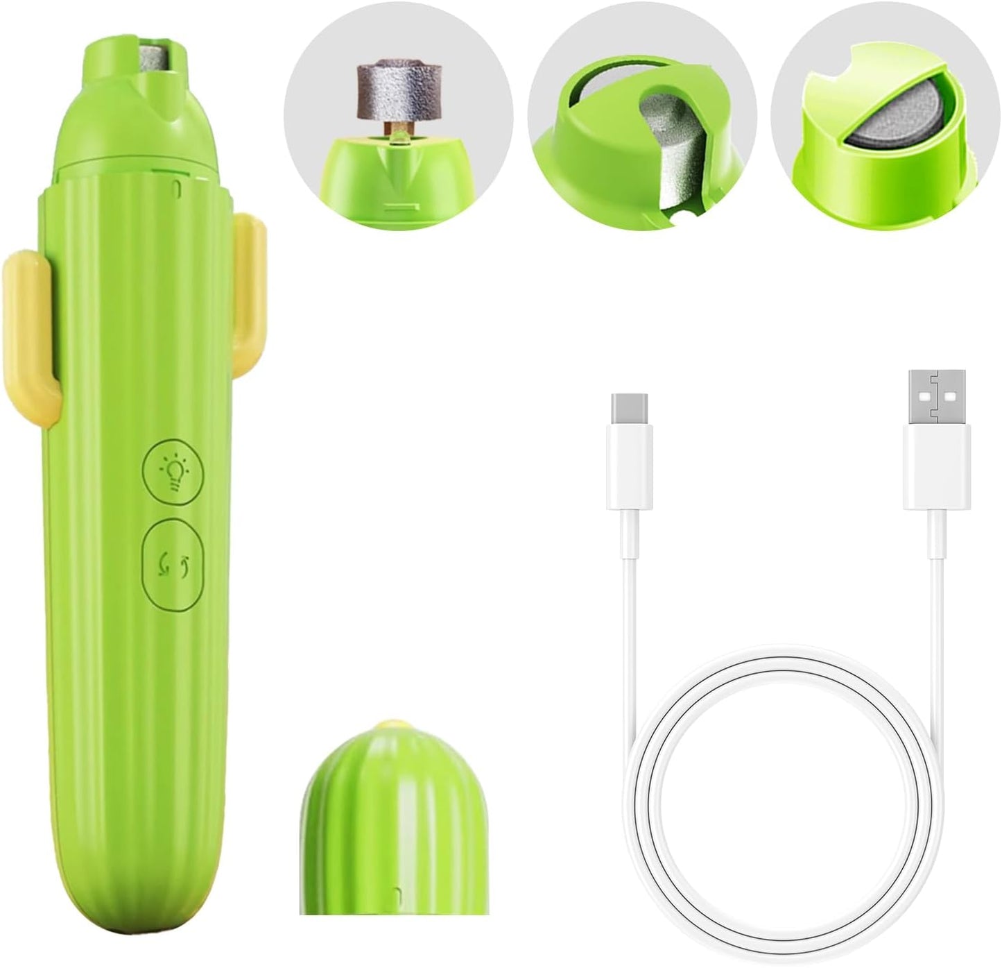 Bird Nail Grinder Upgraded Bird & Cat Nail Clipper rwith LED Lamp 2-Speed Electric Rechargeable Bird Beak Grinding Stone for Cats Dogs Bird Parrot Budgerigars Parakeets Myna Conure Parakeets Lovebirds