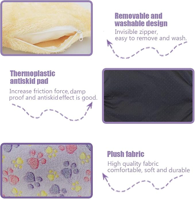 HOMEYA Small Animal Pet Bed, Sleeping House Habitat Nest for Guinea Pig Hamster Hedgehog Rat Chinchilla Hideout Bedding Snuggle Sack Cuddle Cup Cage Accessories with Washable Mat- XL(Purple)