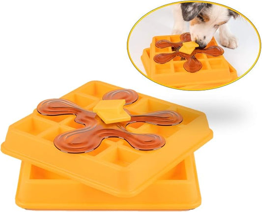 Our Pets Waffle Interactive Puzzle Game Dog Toys (Dog Puzzle Toy-Great Alternative to Snuffle Mat for Dogs and Slow Feeder Bowls) Cat Puzzles & Interactive Toys for Treats