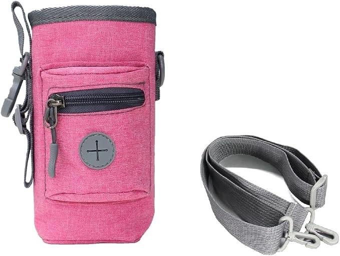 Portable Dog Treat Pouch Dog Training Treat Pouch Dog Training Treat Bag Pet Trainer Waist Bag Built-in Poop Bag Dispenser Dog Walking Bag Pet Outdoor Travel Bag Feeding Bag For Kitten Puppy (Pink)