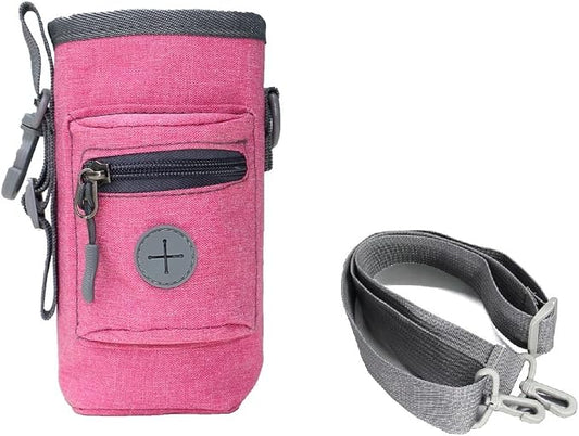 Portable Dog Treat Pouch Dog Training Treat Pouch Dog Training Treat Bag Pet Trainer Waist Bag Built-in Poop Bag Dispenser Dog Walking Bag Pet Outdoor Travel Bag Feeding Bag For Kitten Puppy (Pink)