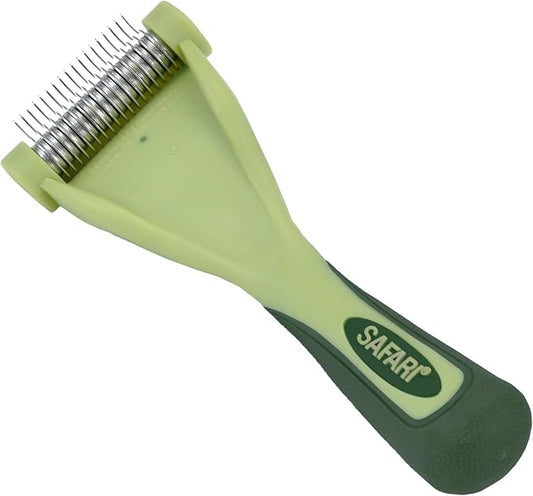 Coastal Pet Safari Shed Magic De-Shedding Tool - Long Hair Grooming Brush With Metal Comb for Cats