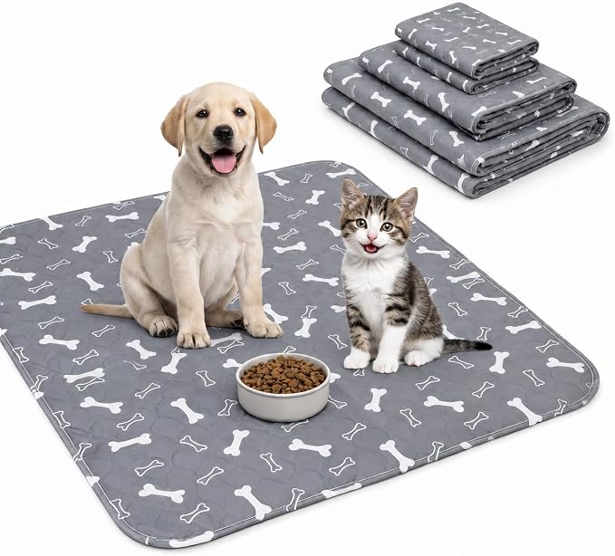 Washable Pee Pads for Dogs & Cats, Super Absorbent Reusable Puppy Pads, Anti-Slip Pet Potty Training Pads, Leakproof & Waterproof Dog Mat for Puppy, Dogs, Cats, Adults, Housebreaking (Small, 16"×24")