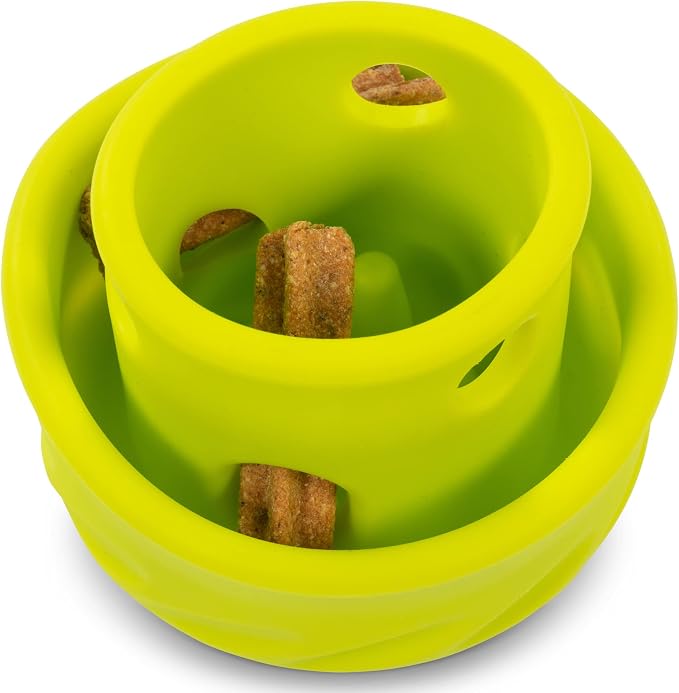 Messy Mutts Totally Pooched Puzzle 'n Play Mushroom | Stuffable Treat Toy for Dogs |Durable TPR | 4” x 3.5” (Large) Dog Toy | Green