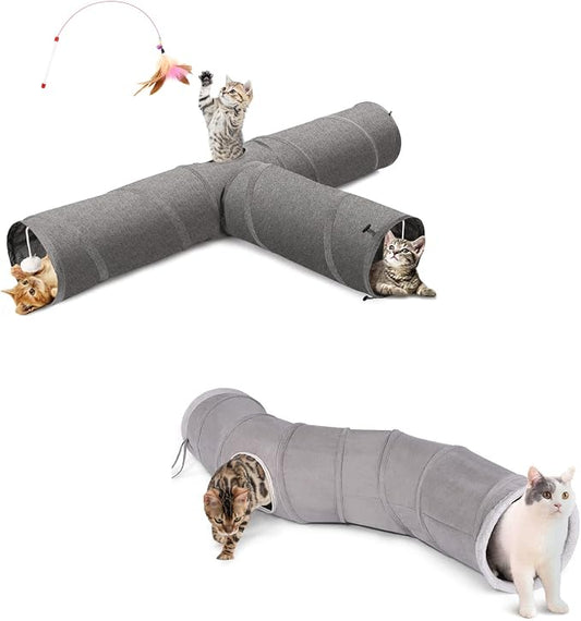 Ownpets Cat Tunnel T-Shape and S-Shape for Cat Kitten Kitty Puppy Rabbit