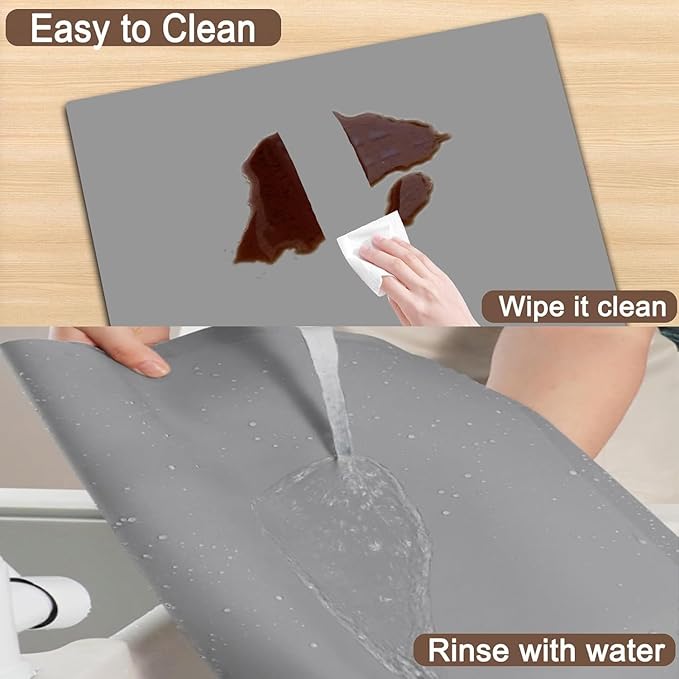 24''x24''(60cmx60cm) Silicone Mat for Kitchen Counter, Non-Slip Heat Resistant Countertop Protector, Waterproof Durable Kitchen Mat for Countertops, Islands (Semitransparent)