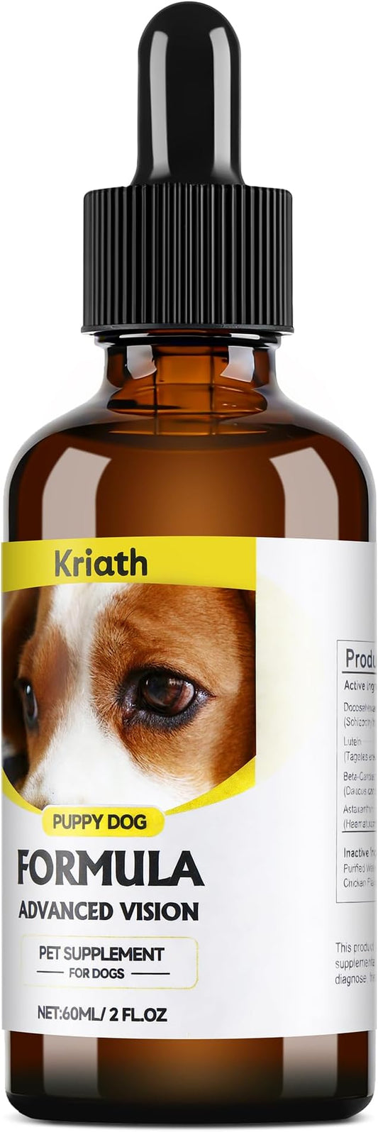 Advanced Vision Formula for Dogs – Liquid Formula with DHA, Lutein & Astaxanthin – Helps Maintain Clear, Healthy Eyes & Vision – 2 oz (60 mL) Oral Drops