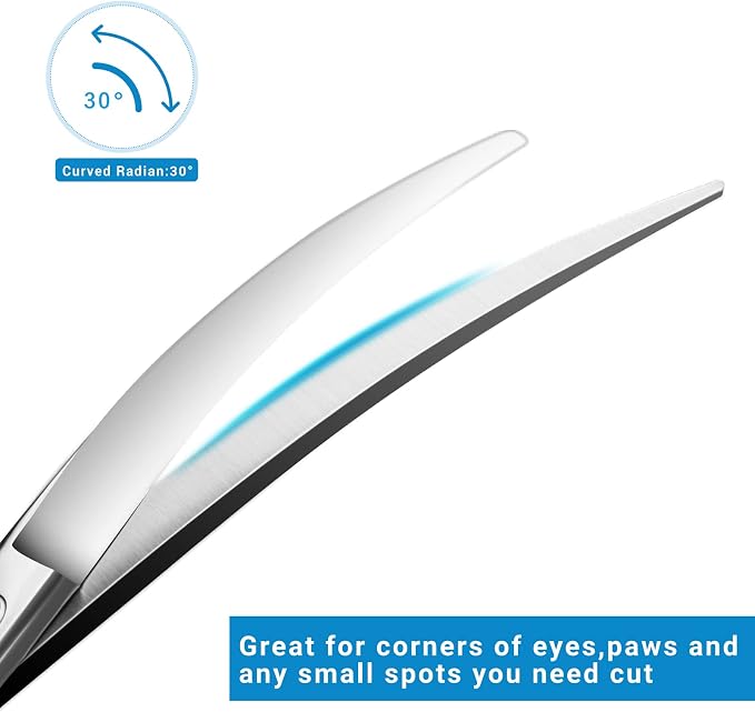 HASHIMOTO Curved Scissors for Dog Grooming, Dog Blending Scissors, Light Weight, Professional or DIY at home.