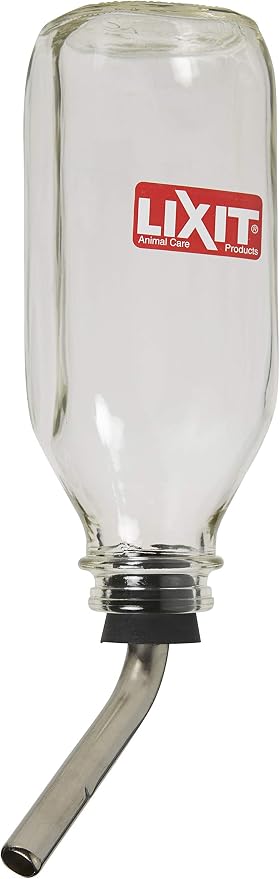 Lixit Heavy Duty Deluxe Glass Water Bottles for Birds, Dogs and Small Animals. (32oz Medium Tube)