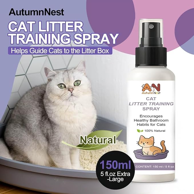 Cat Litter Training Spray – 150ml Natural Attractant for Cats & Kittens – Helps Guide Proper Litter Box Use – Indoor Toilet Training Aid