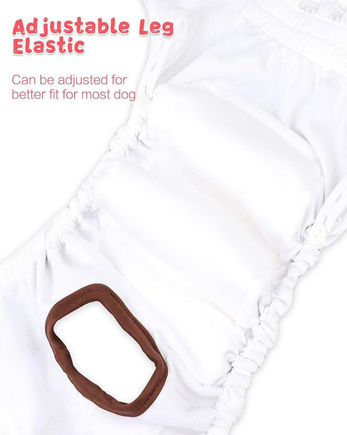 CuteBone Washable Female Dog Diapers 4 Pack Reusable Doggie Heat Diapers for Period FMG08S