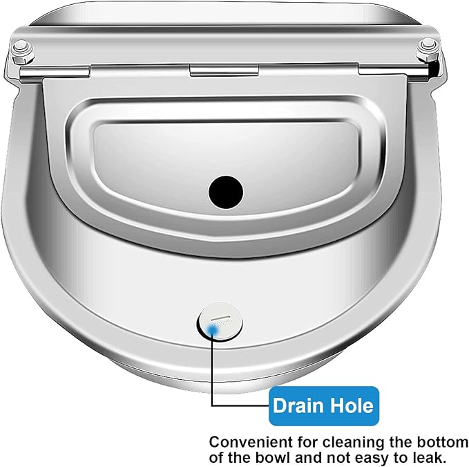 Automatic Animal Drinking Water Bowl, Stainless Steel Automatic Water Dispenser for Dogs Horses Goats, Livestock Waterer Water Trough with 2 Float Valves, Hose