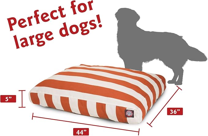 Majestic Pet Shredded Memory Foam Dog Bed Medium with Removable Washable Cover – Rectangle Orthopedic Dog Bed–Durable Dog Crate Bed-Flat Dog Bed for Senior Dogs - (35x29) M - Villa - Navy