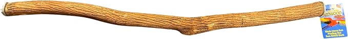 Polly's Full Length Hardwood Cage Perch for Parakeets, Cockatiels, Cockatoos, Macaws, and Other Birds (36")