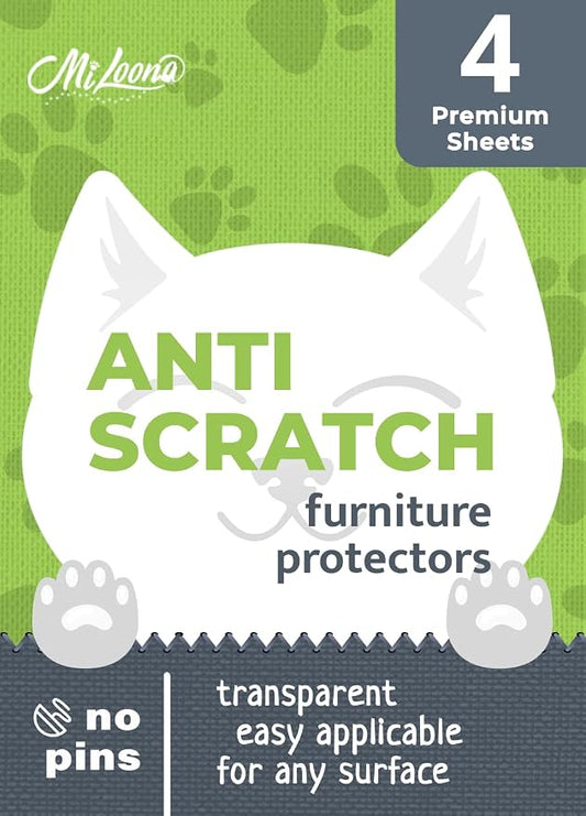 Anti Cat Scratch Furniture Protector 4 Sheets- Couch Covers for Cats- Cat Scratch Deterrent for Furniture- Couch Scratch Protector from Cats- Anti Scratch Furniture Protector