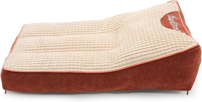 Dog Beds Large Sized Dog - Comfy Flat Pet Beds with Removable Washable Cover, Orthopedic Foam Puppy Mat with Pillow Suitable for Pet Up to 65 lbs(36''×24''×5'')