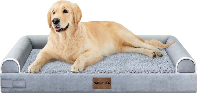 NANUYA Large Dog Bed Orthopedic Washable: Memory Foam Pet Sofa Bed Waterproof with Replacement Cover