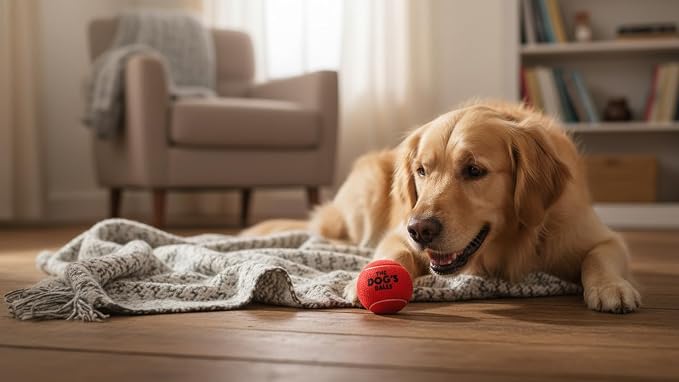 The Dog's Balls Dog Tennis Balls Tough 2.5" 12-Pack Red Floats in Water | Our fetch balls combine non-abrasive felt exterior and a thicker rubber core Durable Dog Toy for Outdoor Play & Training