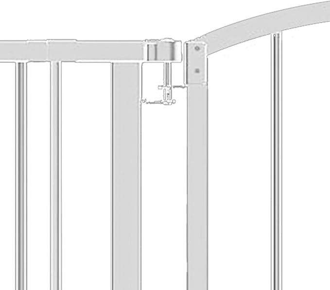 Ozzy & Kazoo Wide Walk-Through Dog Gate, Fits Openings 28.75-39.75” Wide, White Metal Dog Gate, For Doorways and Stairways, 30” Tall