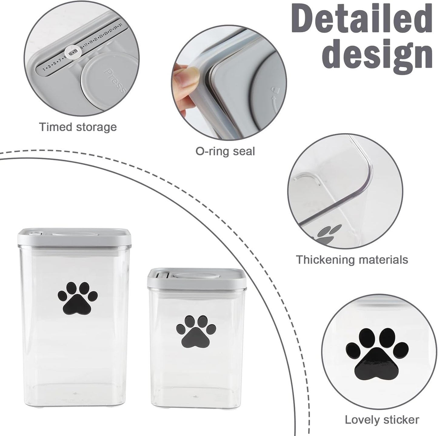 2-Pack Dog Treat Storage Container Set 78oz+48oz | Airtight Pet Treat Canisters for Cats & Dogs, Kitchen Counter Jar, BPA-Free, Dog Cookie Treats Jars with Lid, Keeps Treats Fresh & Crunchy