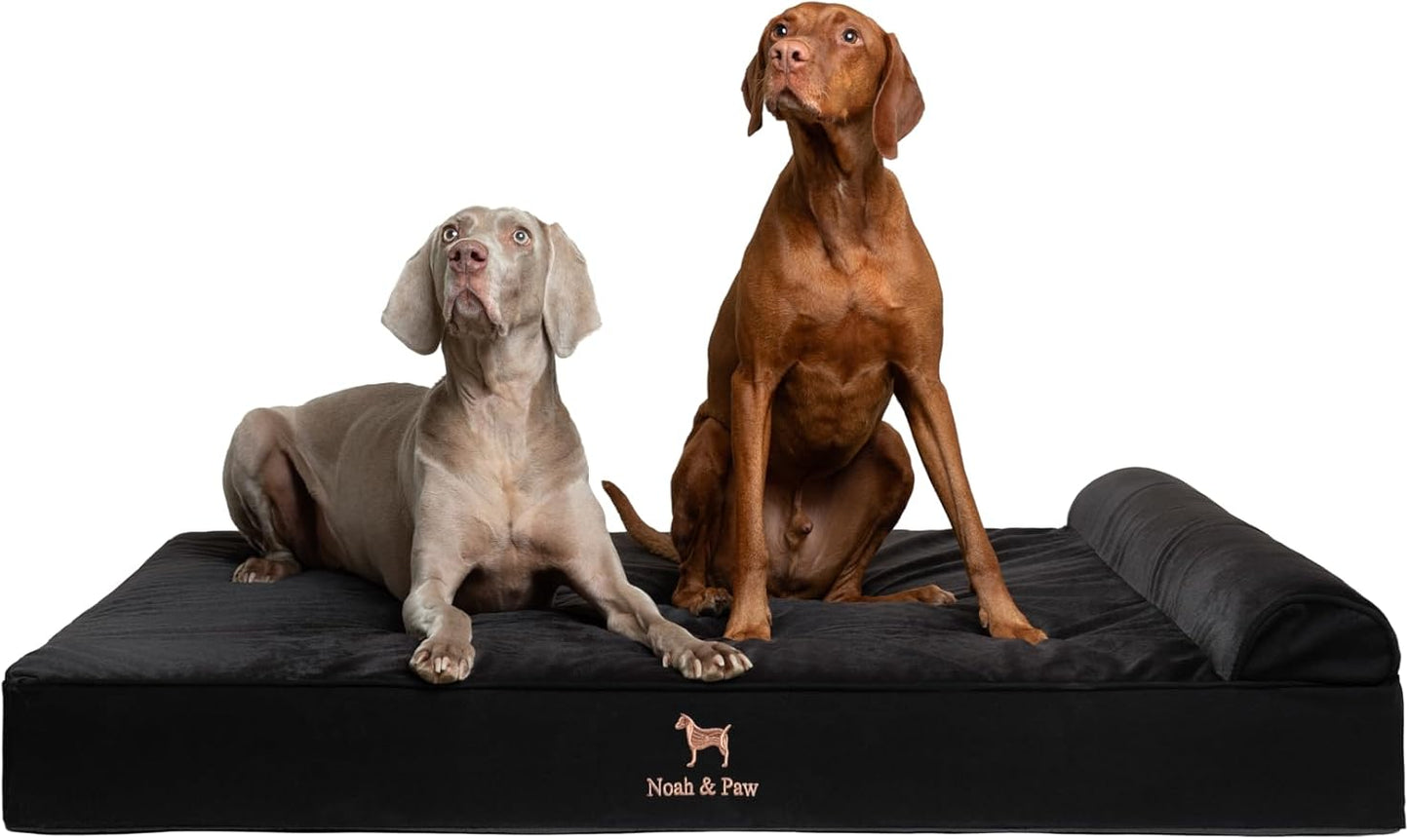 NOAH & PAW Giant Dog Bed XXL 55x45x9.5 Inch, Orthopedic Dog Beds, Eggshell Memory Foam Infused with Cooling Gel, Water Resistant, Machine Washable, Includes Inner Cover (Denim Collection)