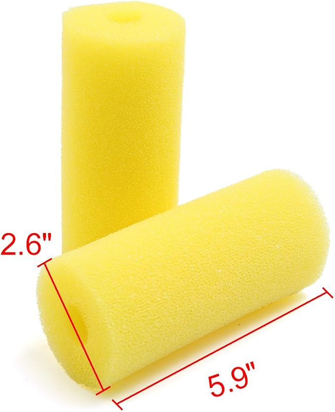 uxcell 10pcs Yellow 2.6inch Dia Cylinder Aquarium Pre-Filter Sponge Filter Cartridges