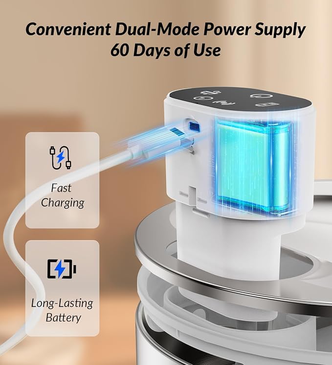 Cat Water Fountain Stainless Steel,135fl-oz/4L Wireless Cat Fountain Battery Operated Pet Fountain with 5 Filters for Dogs Cats Indoor