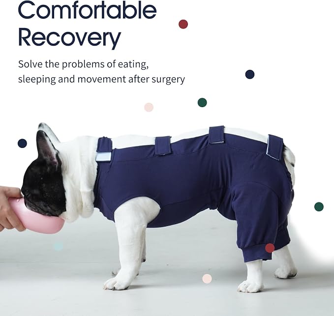 IECOii Surgery Suit for Dogs - Male Dog Neuter Suit, Anti Licking Wounds Dog Onesie for Large Dogs, Post-Operative Vest - XXL-Blue
