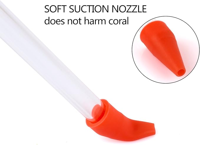 Aquarium Choice Coral Feeder Long Syringe Tube Liquid Fertilizer Feeder SPS HPS Marine Reef Coral Feeder Tool Fish Excreta Cleaner Precise spot Feeding Tube 18.3 Inch Long