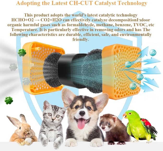 Cat Litter Deodorizer 99%, Pet Odor Eliminator for Strong Odor with Catalyst Filter, Air Purifier Plug In Air Freshener for Home & Pets Litter Box Room Wardrobe Toilet Shoe Cabinet (3-Pack）