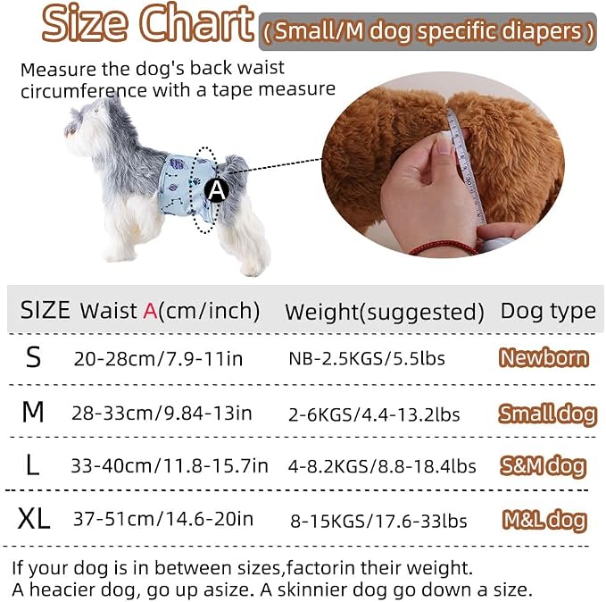AIO Male Belly Bands for Dogs - Dog Diapers Male -Belly Bands for Male Dogs- High Absorbing Dog Wraps Washable - Reusable Large Doggy Doggie Puppy Dog Diapers