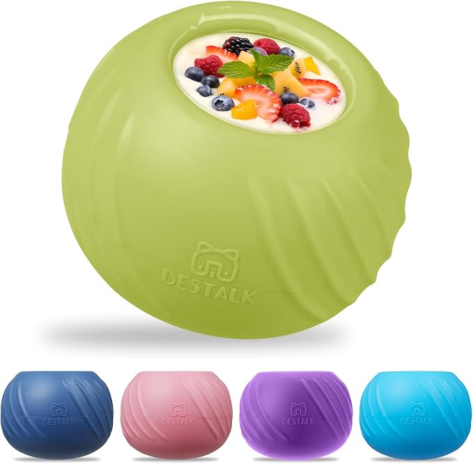 Long-Lasting Dog Lick Toy, Wobbly Dog Enrichment Lick Bowl to Keep Dogs Busy, Interactive Stuffable Dog Treat Feeder for Boredom, Silicone Treat Dispensing Chew Toy(Green,M)