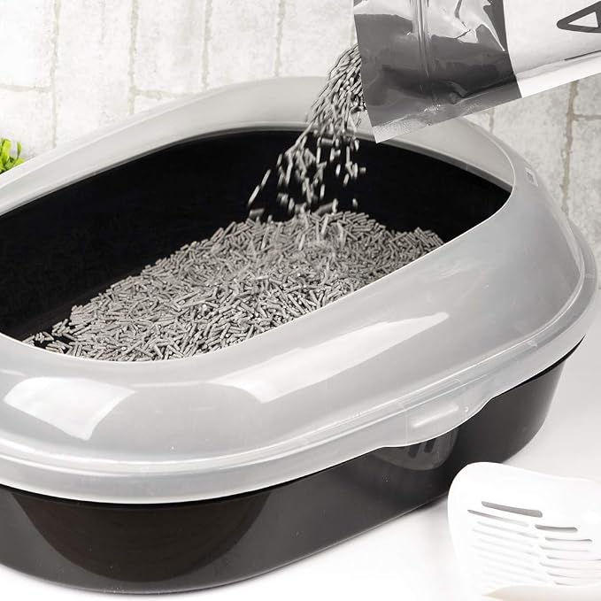 I AM TOFU - Natural Flushable Tofu Cat Litter, Low Dust Lightweight Clumping Litter, Odor Control (10 lb Bag, Charcoal)