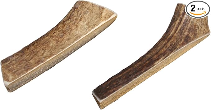 Elkhorn Premium Chews - Small Split Twin Pack (for 0-20 lb Dogs and Puppies) Premium Grade Elk Antlers for Dogs (2 Pieces) Sourced in the USA