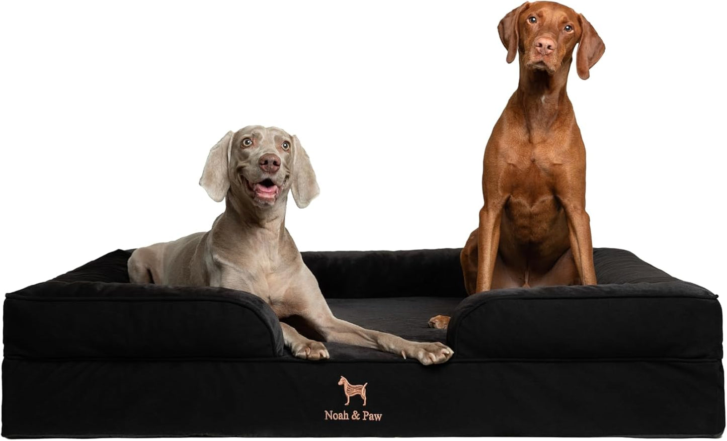 NOAH & PAW Giant Dog Bed XXL, 55x45x11 Inch, Orthopedic Dog Beds, Eggshell Memory Foam Infused with Cooling Gel, Inner Cover, Water Resistant, Machine Washable (Denim Sofa Collection)