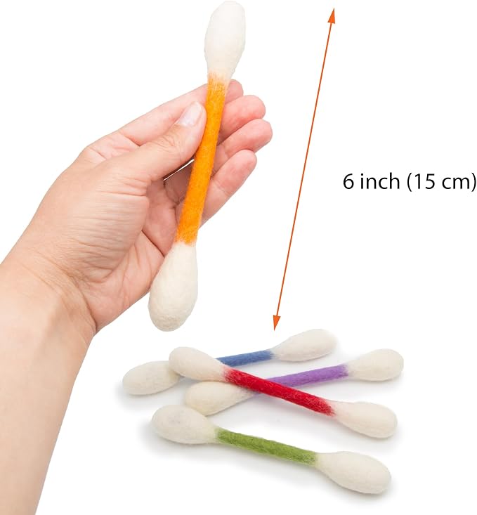 Glaciart One Swabs Cat Toys with Catnip - 12 Pk | Durable for Chew, Cute Cat Toys Interactive Kitty for Boredom, Exercise, & Play | Filled w/Organic Catnip for Anxiety & as Digestive Aid | Gift Idea